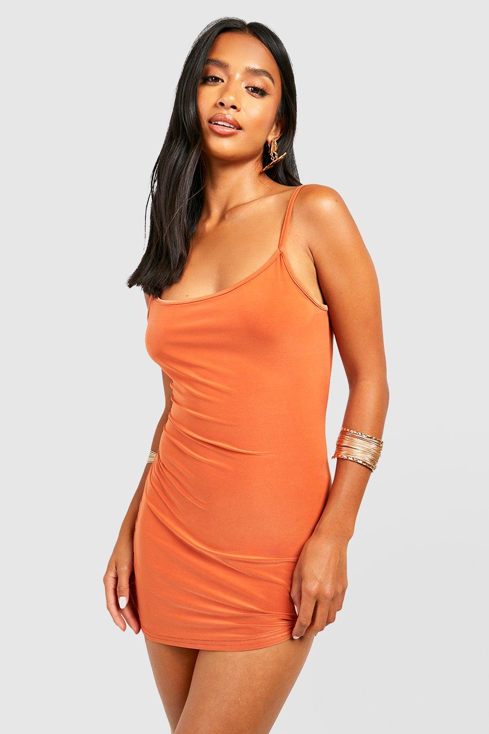 Orange mini bodycon dress deals