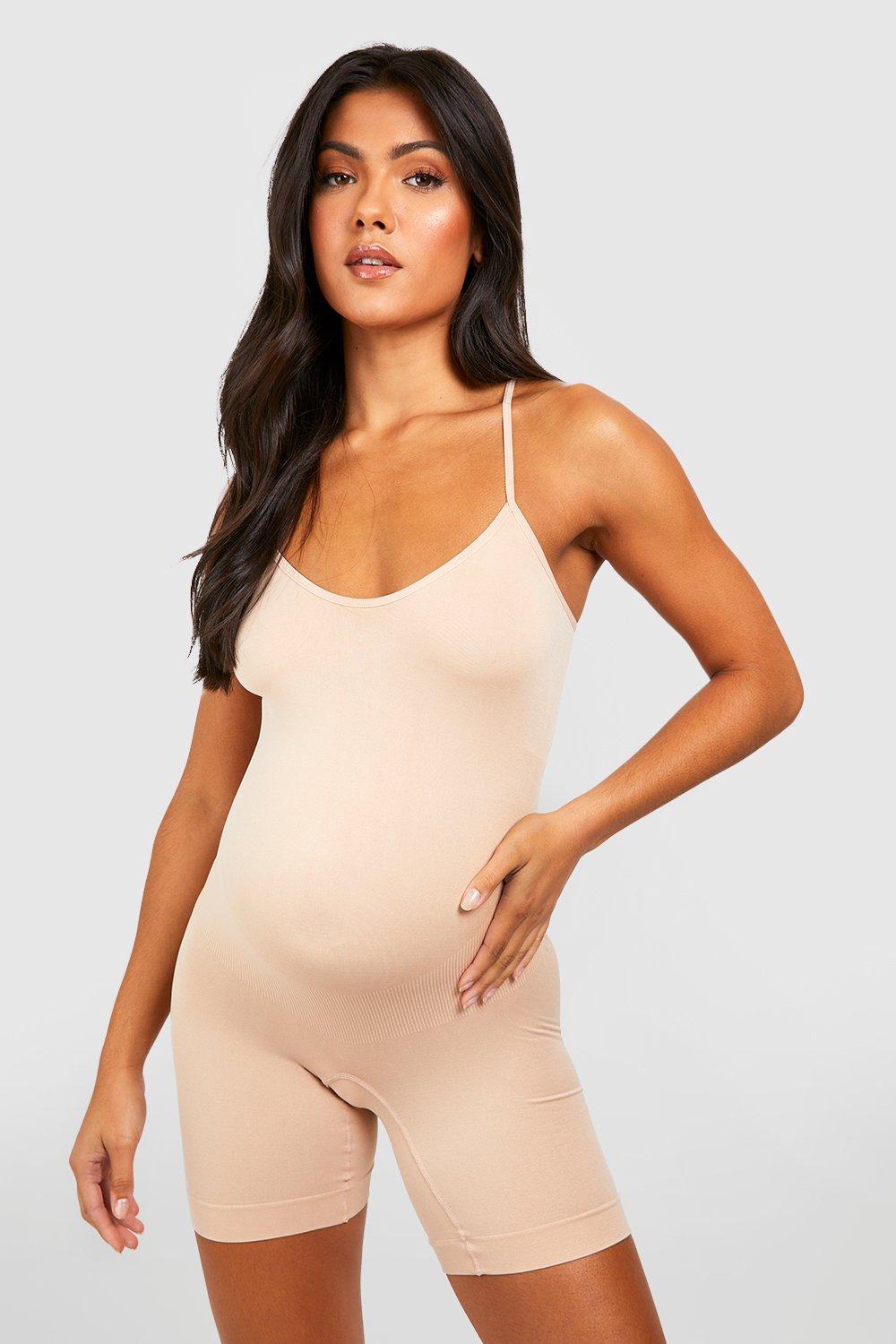 SlimMe Supportive Maternity Bodysuit with Cushioned Straps Medium / Nude