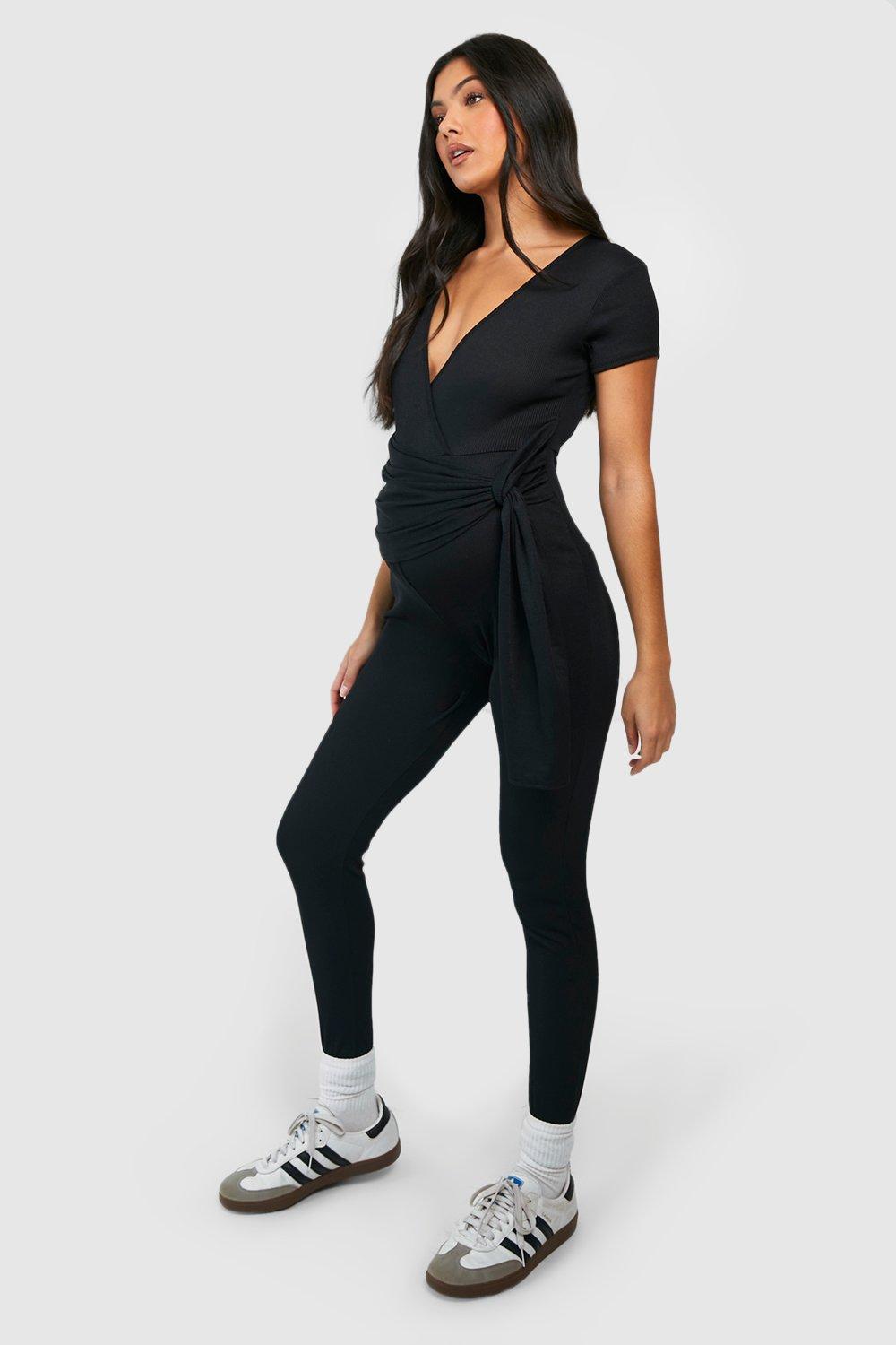 Short sleeve store wrap jumpsuit