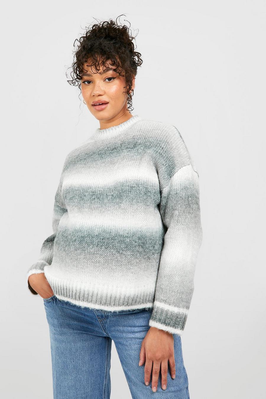 Blue Maternity Ombre Soft Knit Sweater