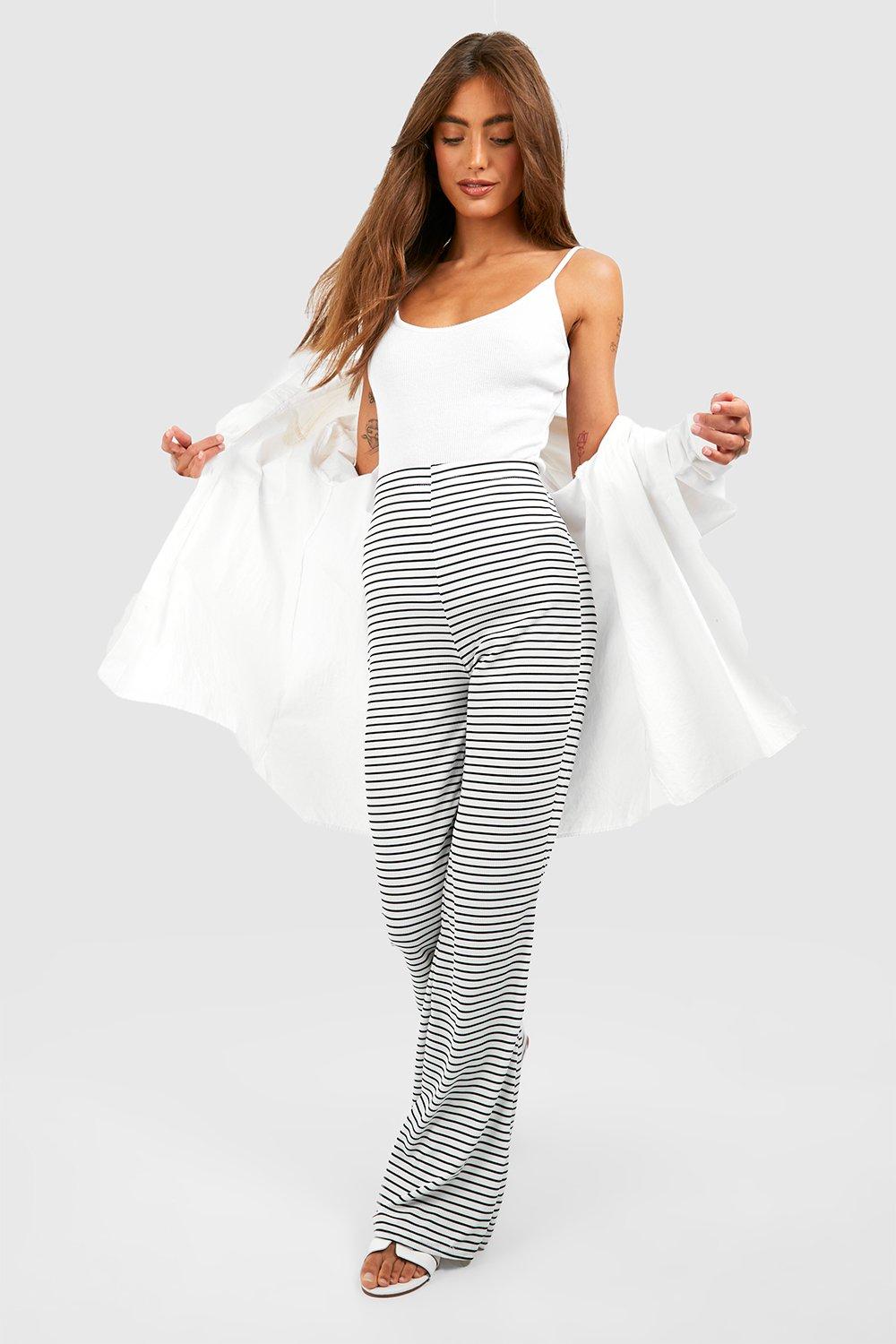 White cheap stripe trousers