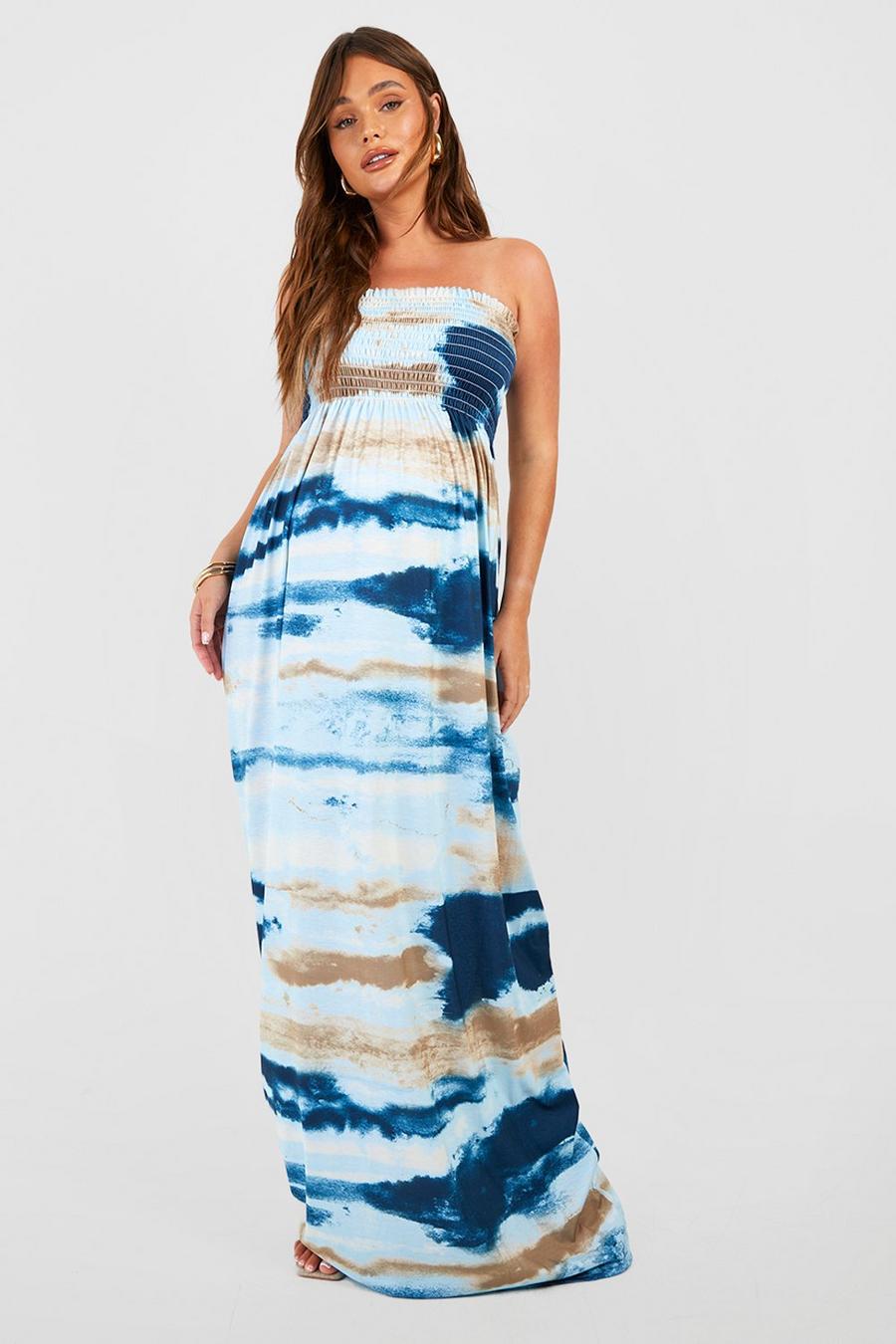 Multi Maternity Tie Dye Shirred Maxi Dress image number 1