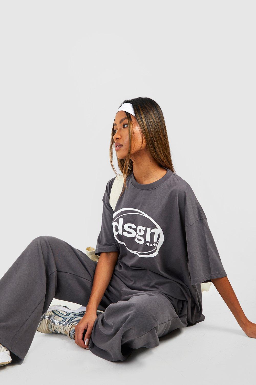 Dsgn Studio Slogan T-shirt And Straight Leg Jogger Set