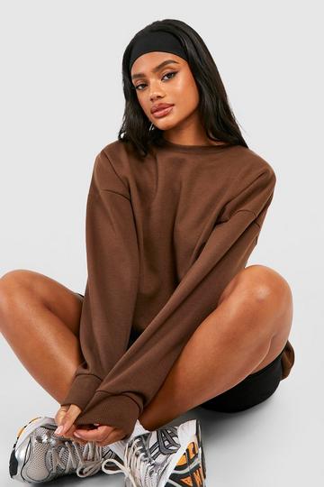 Oversized Sweater With Reel Cotton chocolate