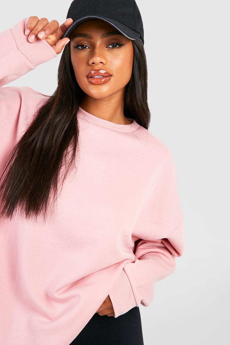 Dusky pink Oversized Sweater With Reel Cotton
