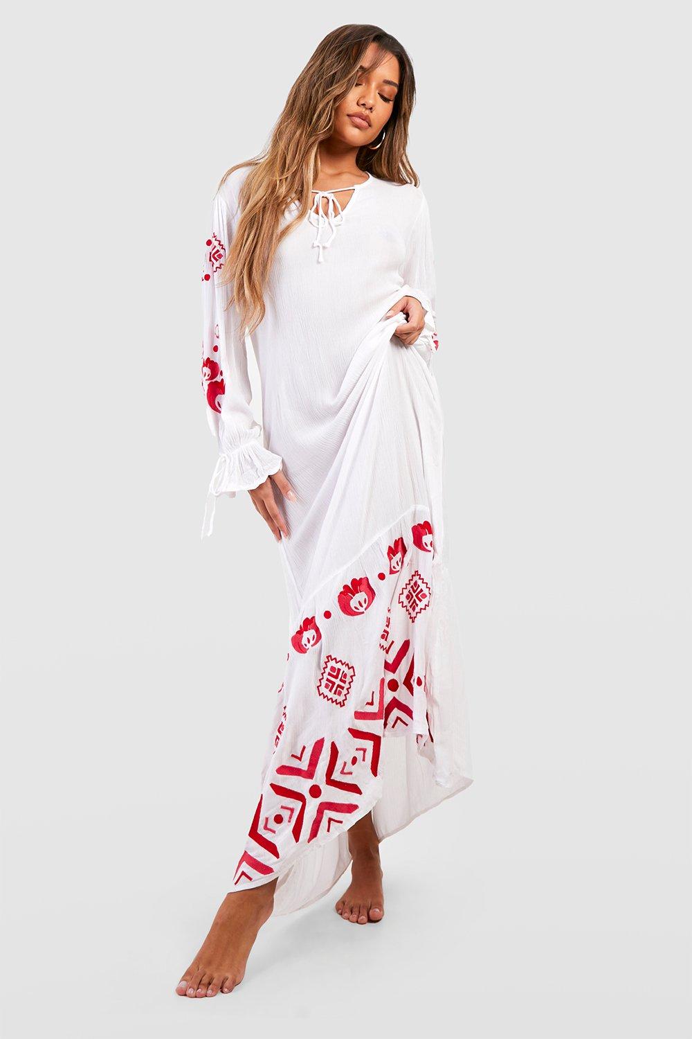 White embroidered store beach dress