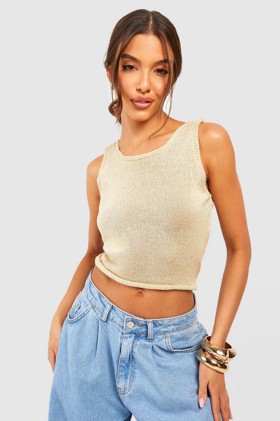Women's Basic Corset Style Tank Top Cropped Stretch Soft Knit