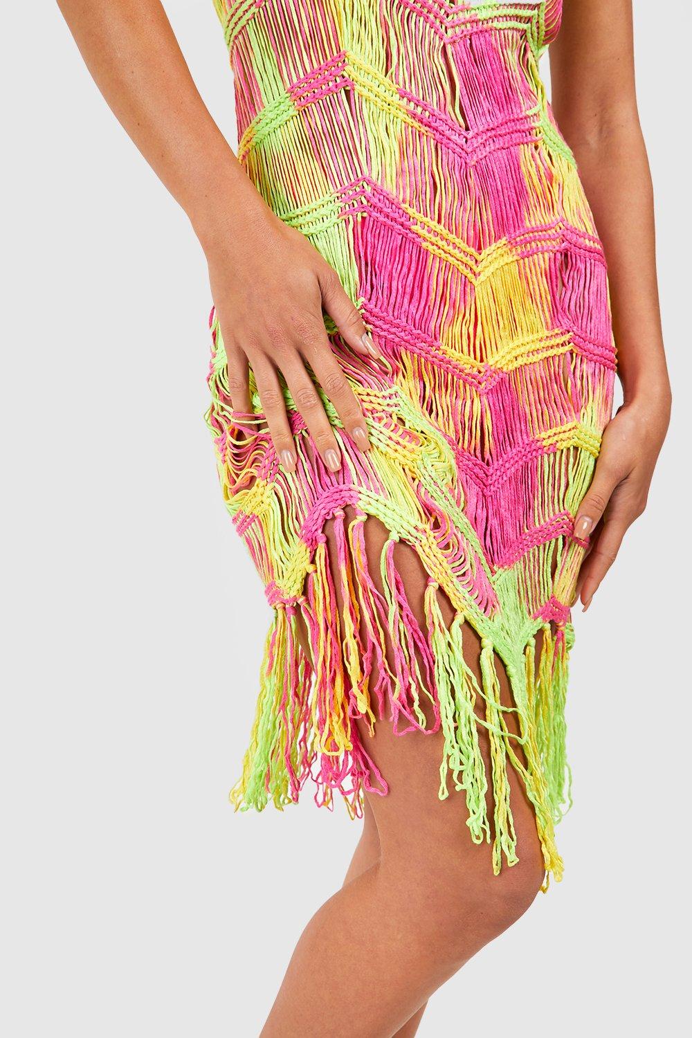 Boohoo tassel dress sale