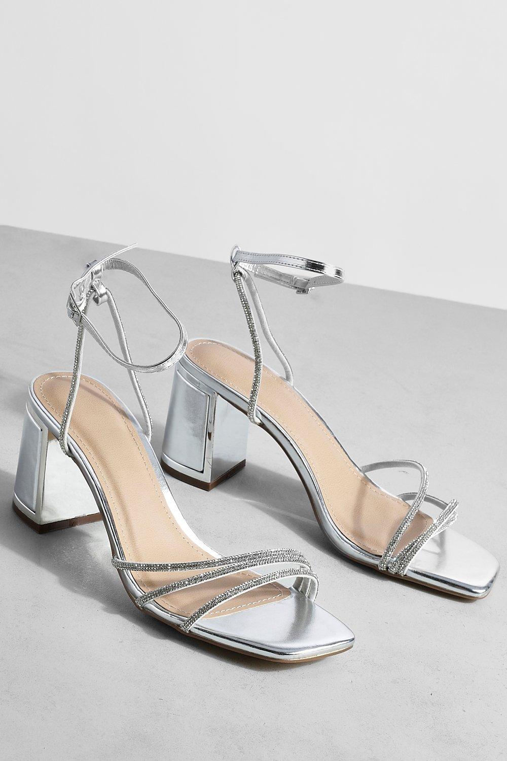 Silver block outlet heels