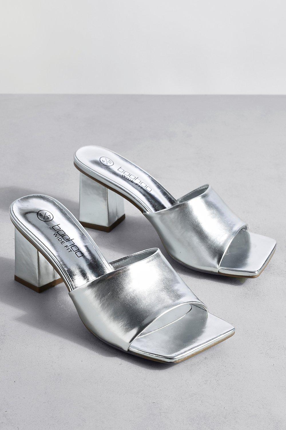 Ladies silver mules online