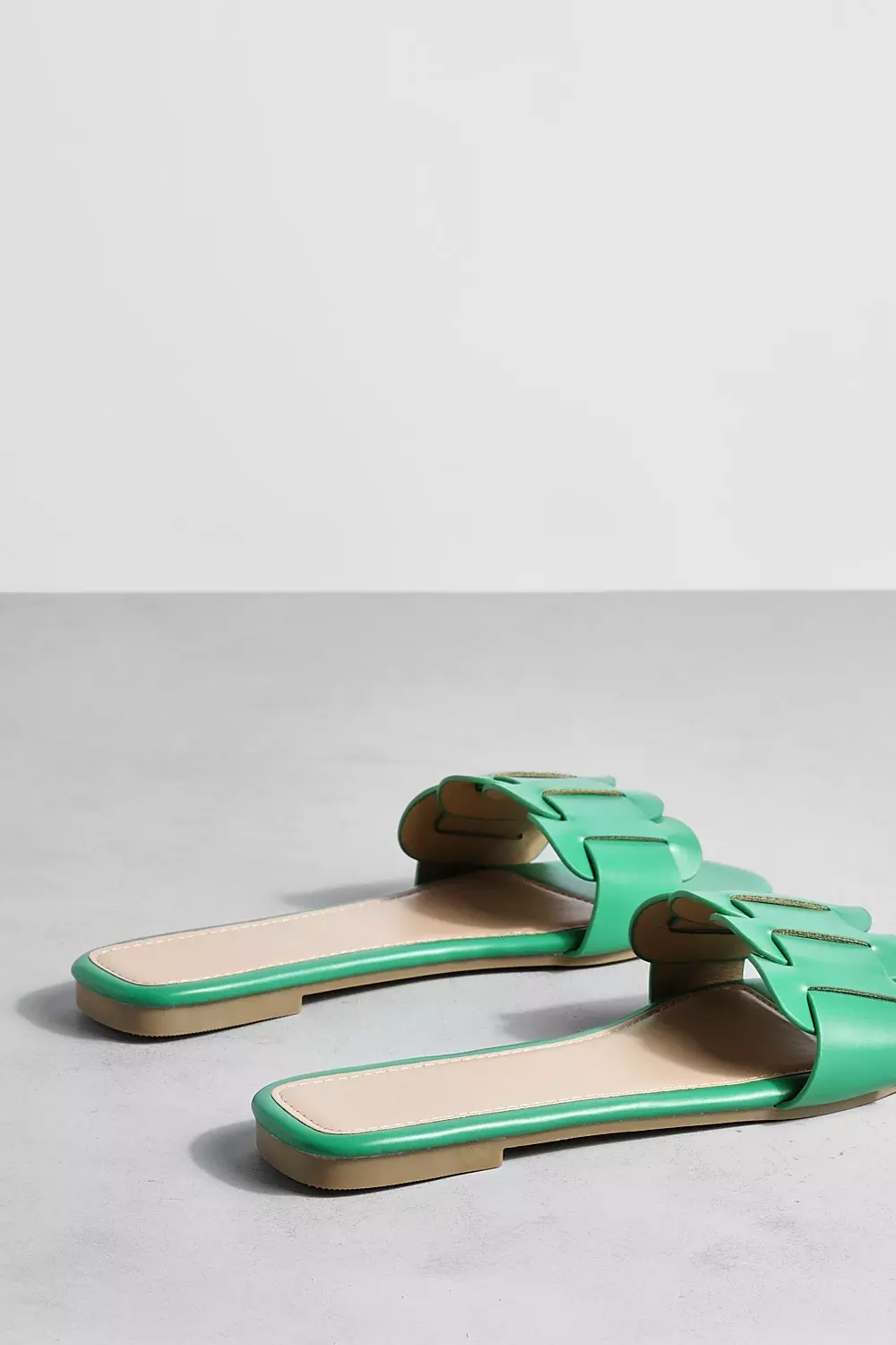 Green slip best sale on sandals