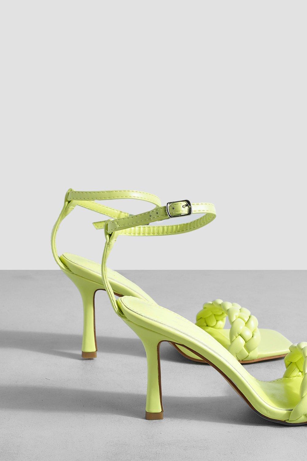 Lime green clearance open toe heels