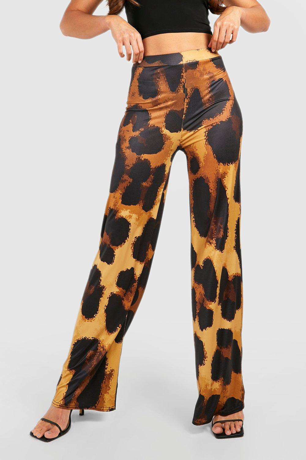 Boohoo leopard deals print trousers