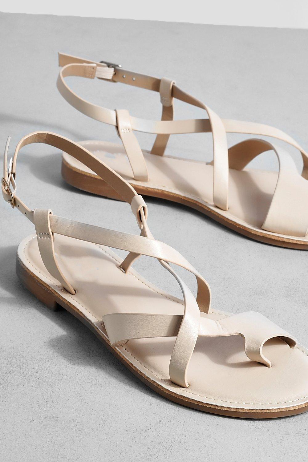 Nude color hot sale flat sandals