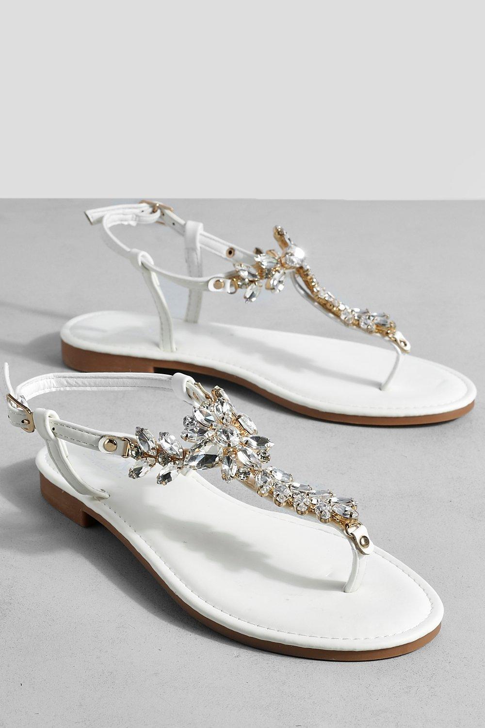 Embellished t bar sandals hot sale
