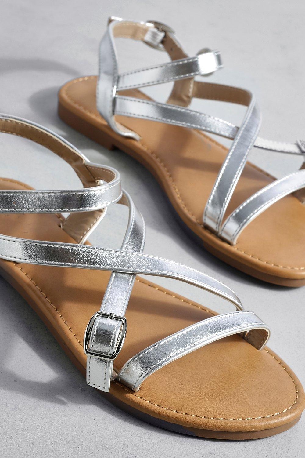 Silver 2024 sandals boohoo