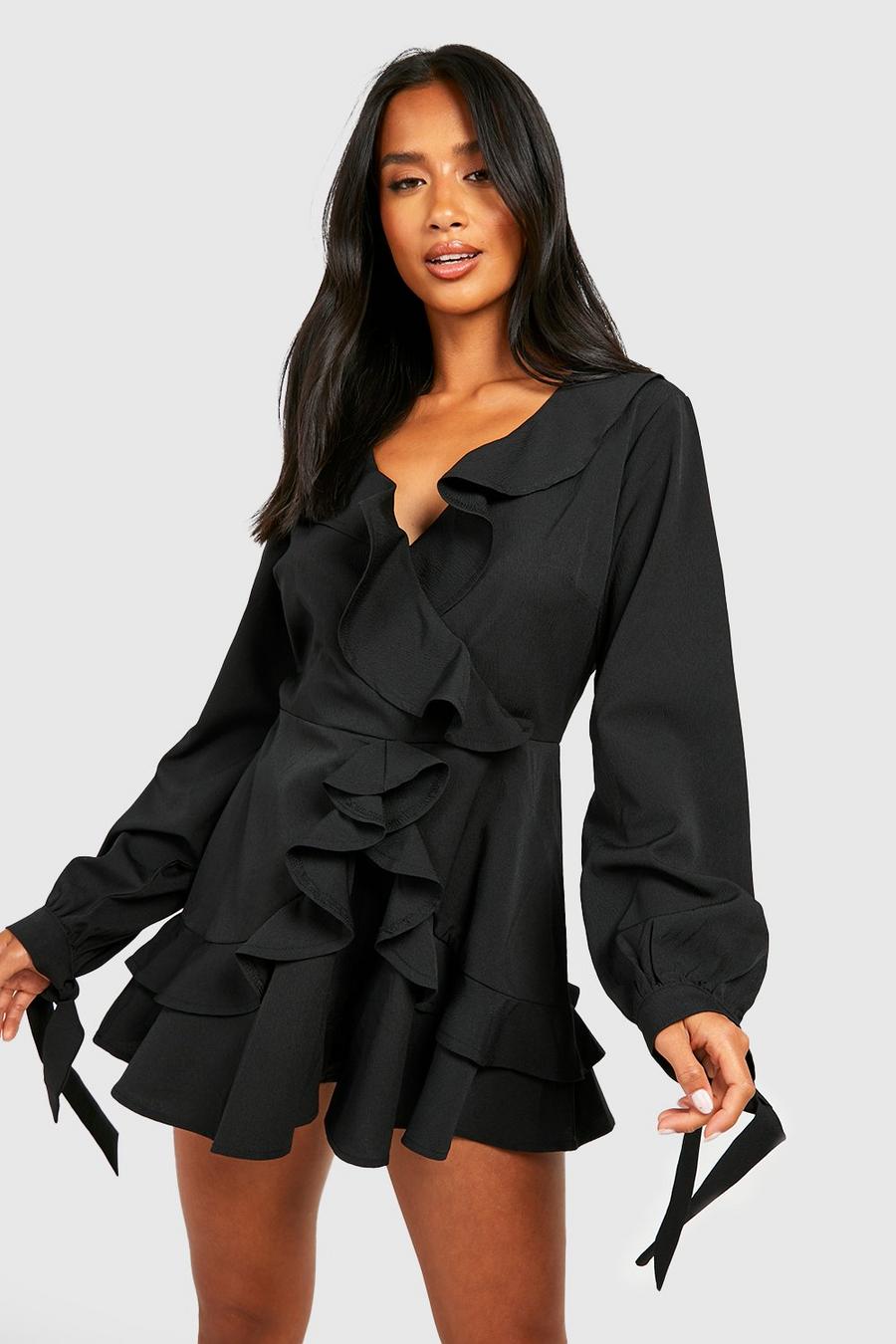 Petite Textured Ruffle Playsuit image number 1