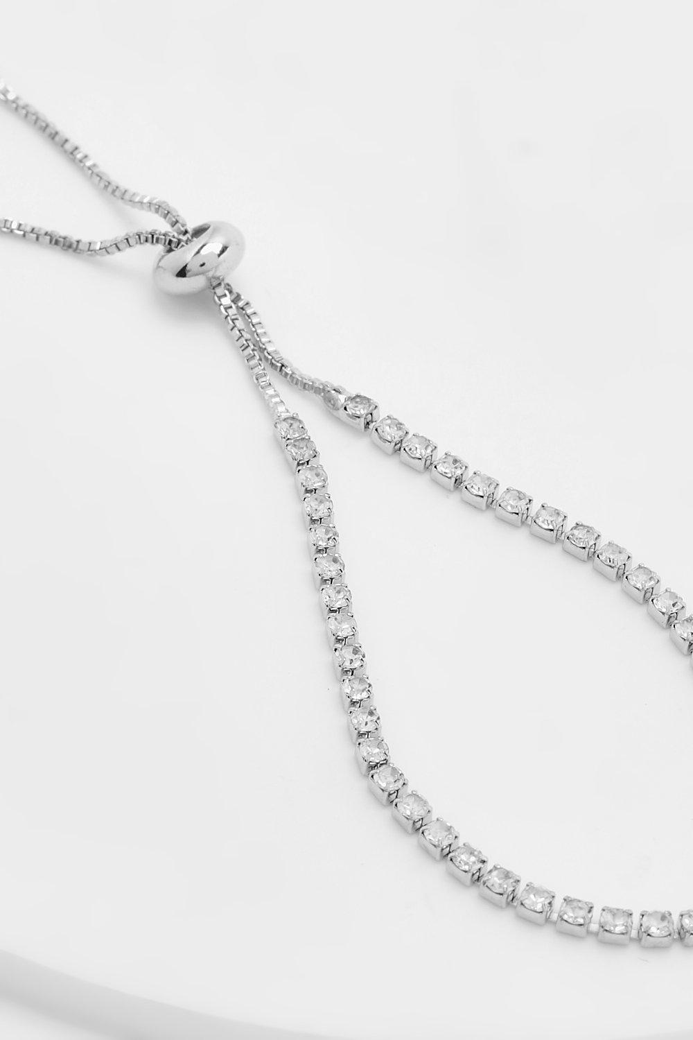 Silver Diamanté Toggle Bracelet