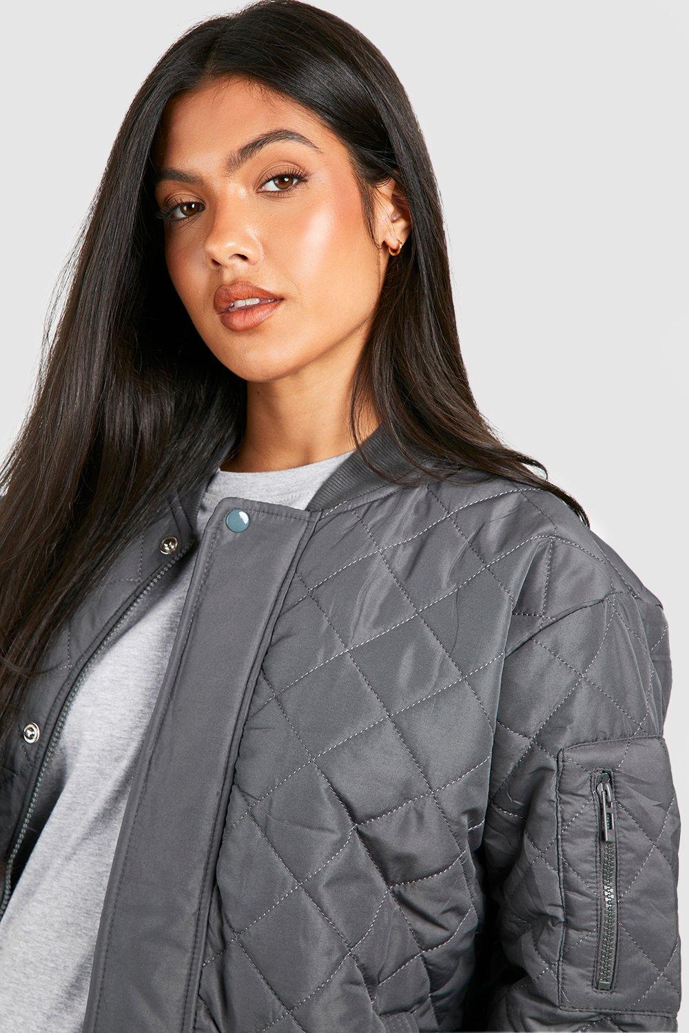 Ladies grey bomber clearance jacket