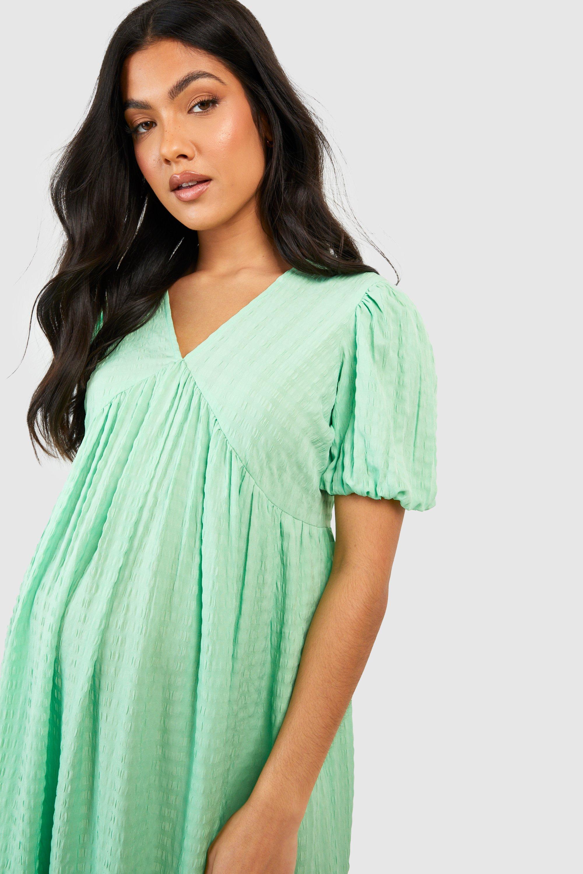 Maternity Nursing Ribbed Bow Midi Dress