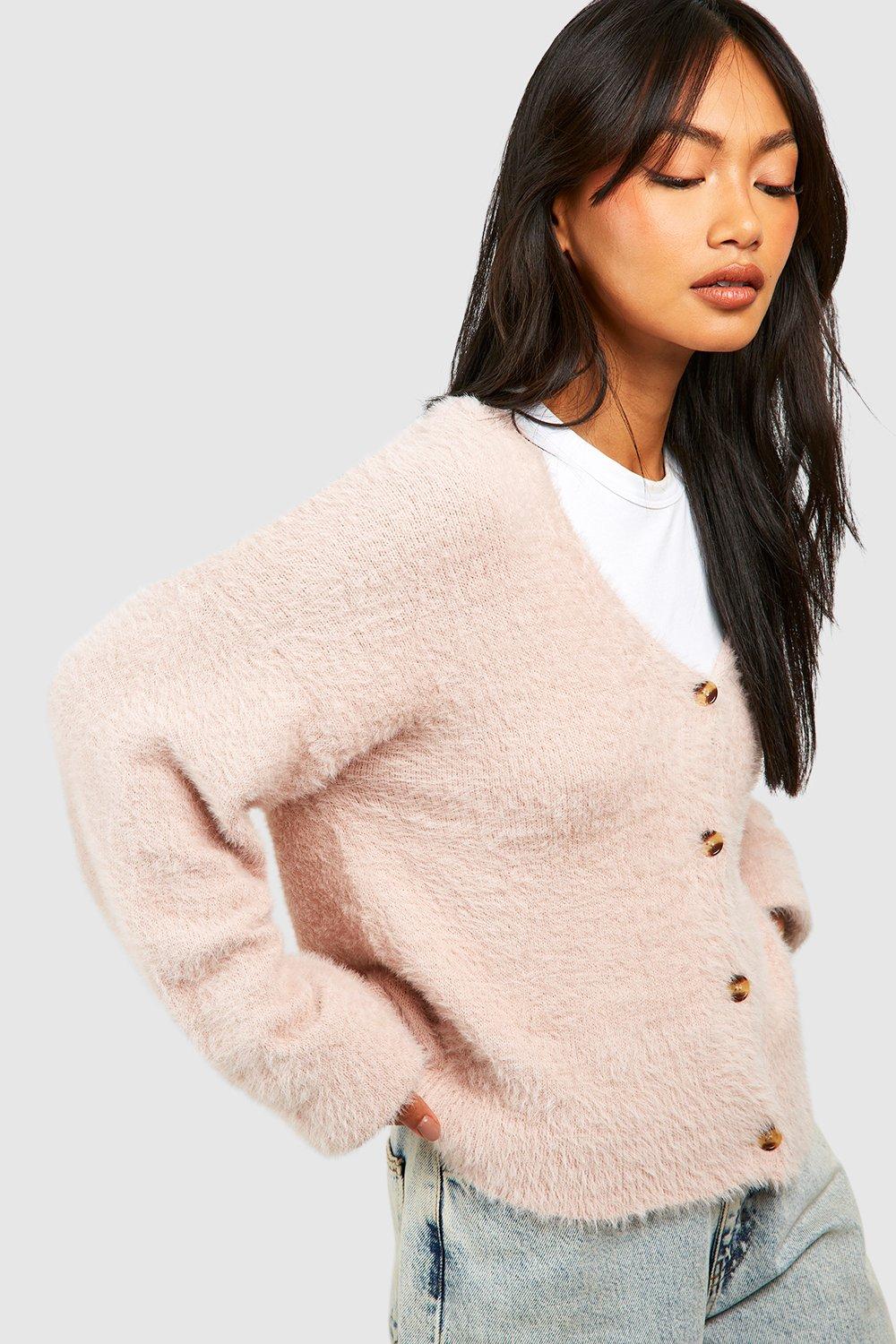 Fluffy Knit Cardigan | boohoo