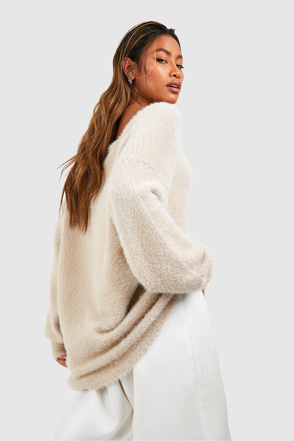 Beige hot sale fluffy jumper