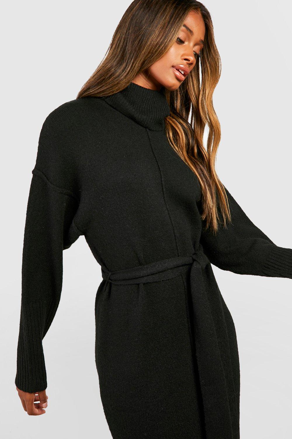 Black midi sweater dress online