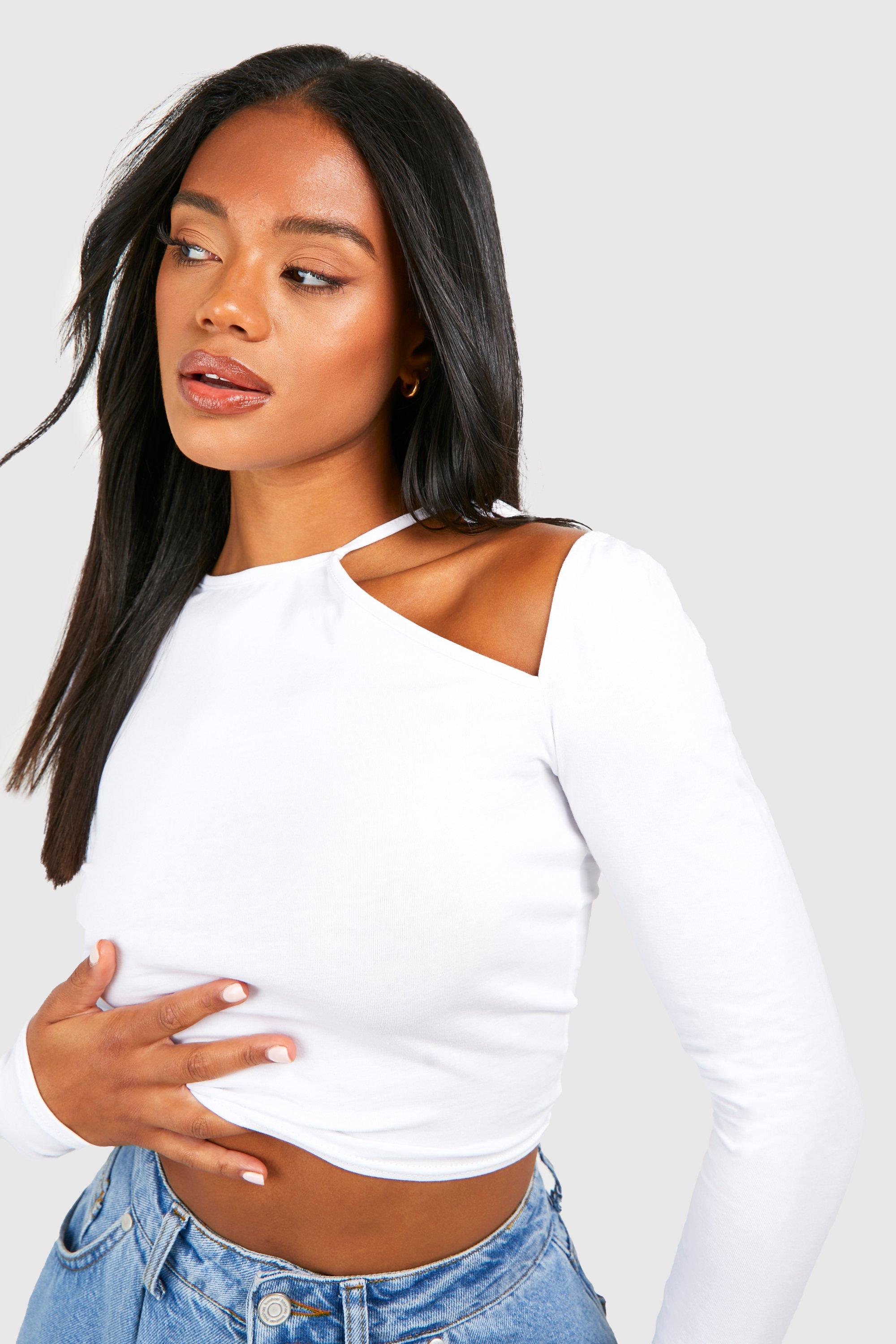 Top crop maniche lunghe top