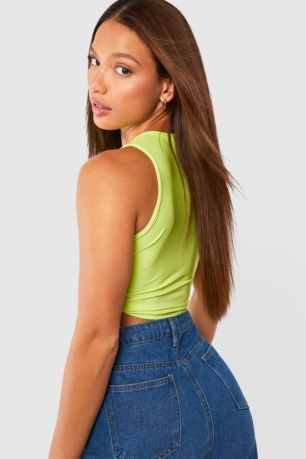 Boohoo neon cheap crop top