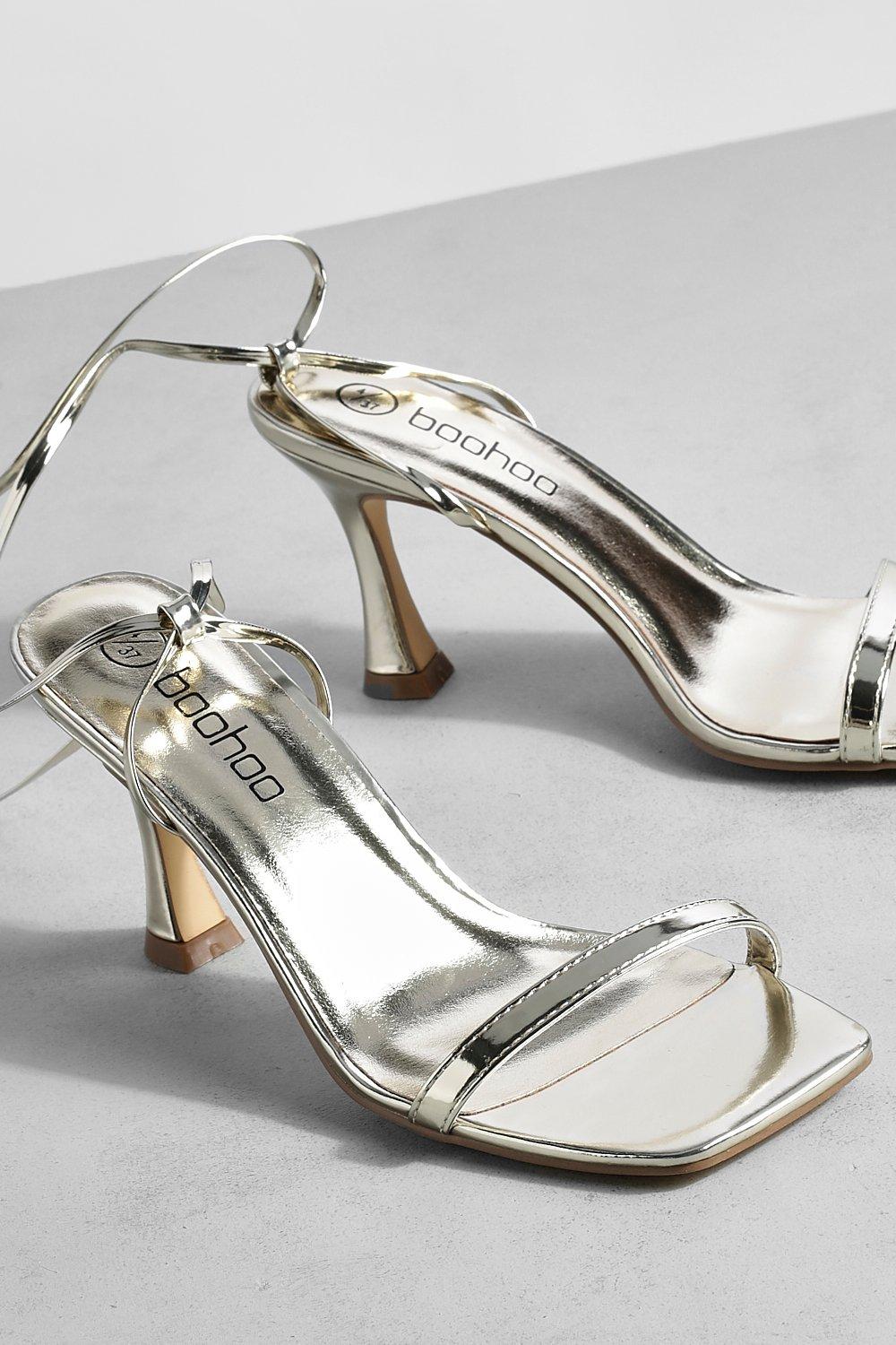 Silver on sale heels boohoo