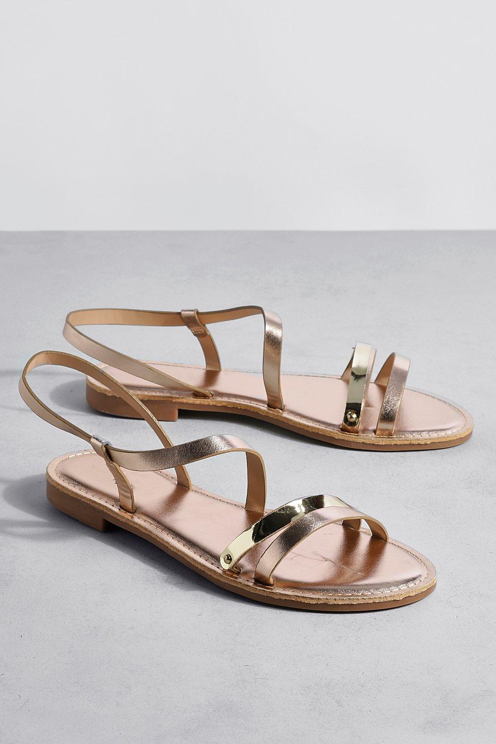 Champagne store flat sandals