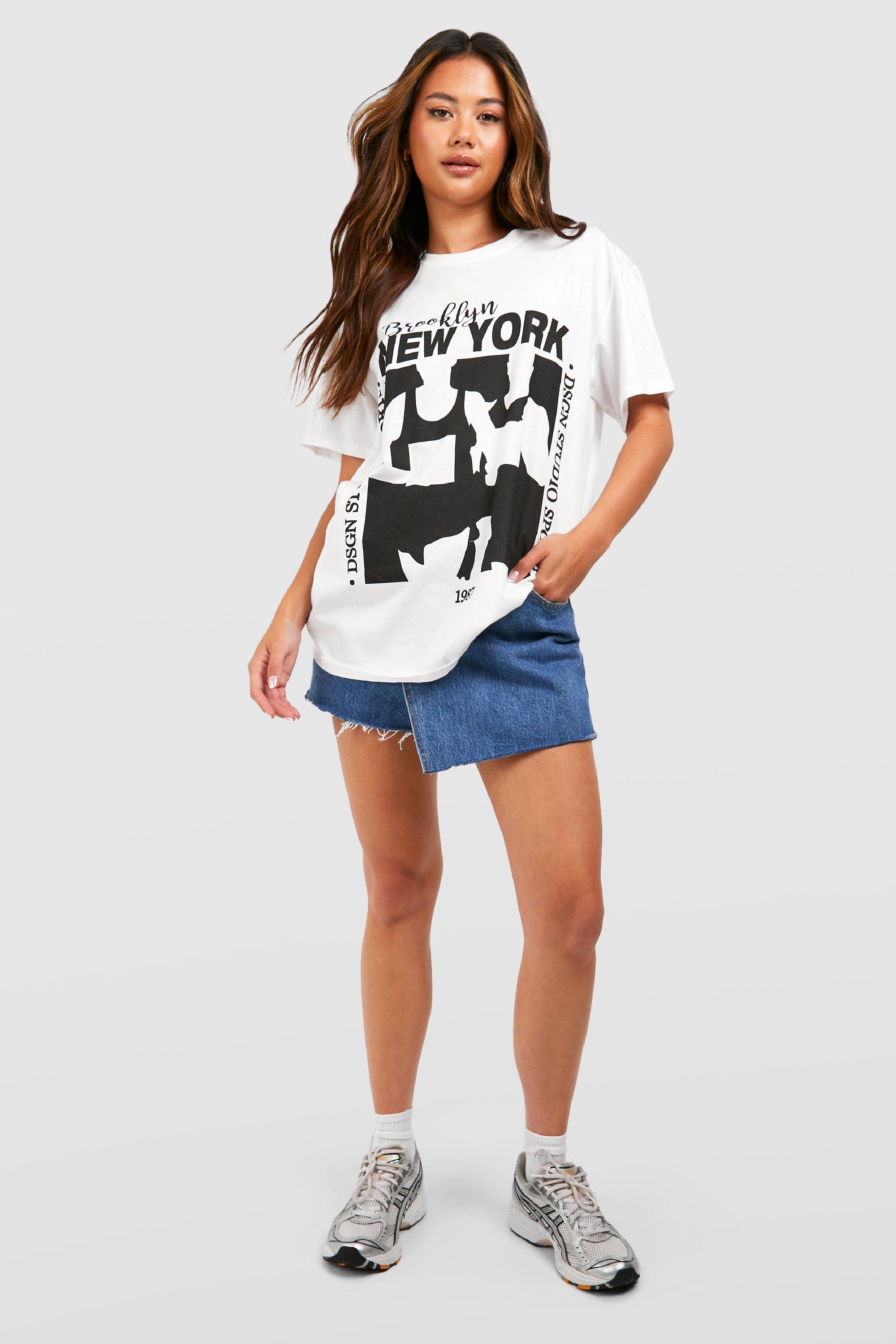 boohoo New York Oversized Tee - Women's Printed T-shirts