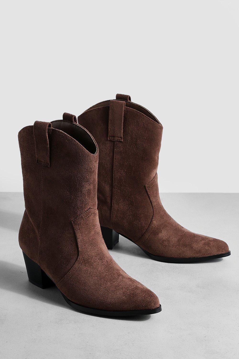 Brown cowboy ankle boots sale