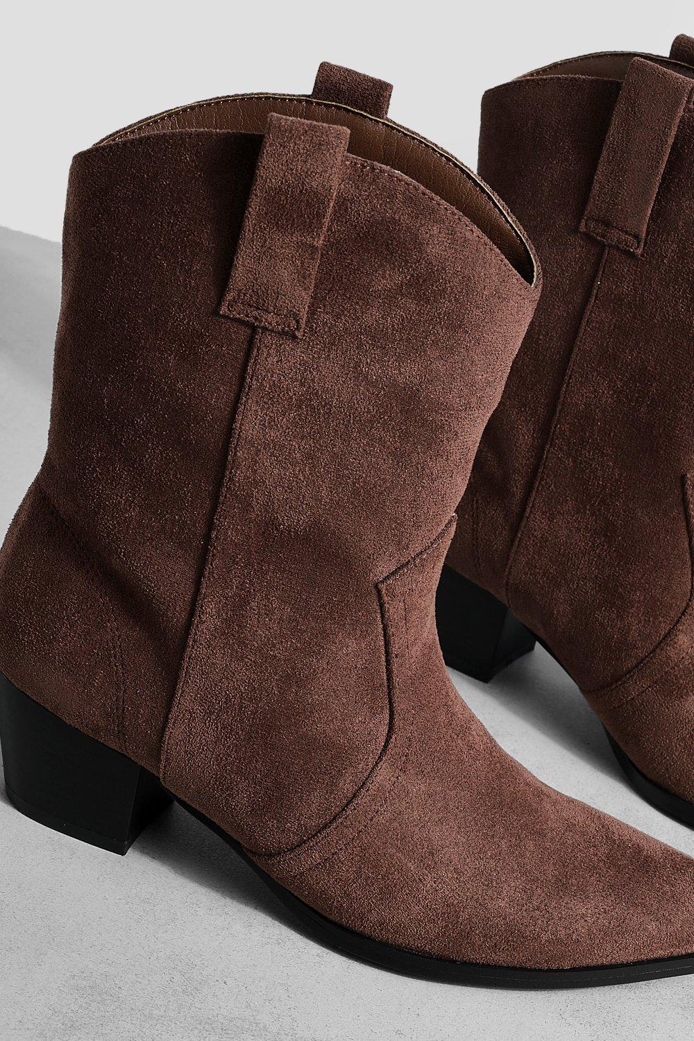 Taupe western best sale ankle boots