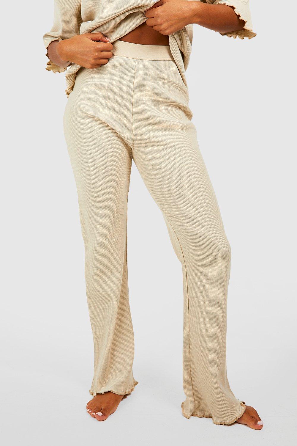 Lounge Ribbed Flared-Leg Pants