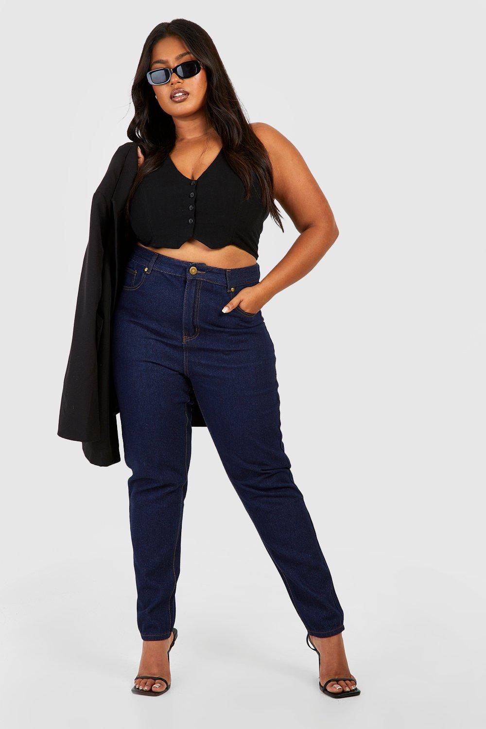 Plus High Waist Mom Jeans | Boohoo UK