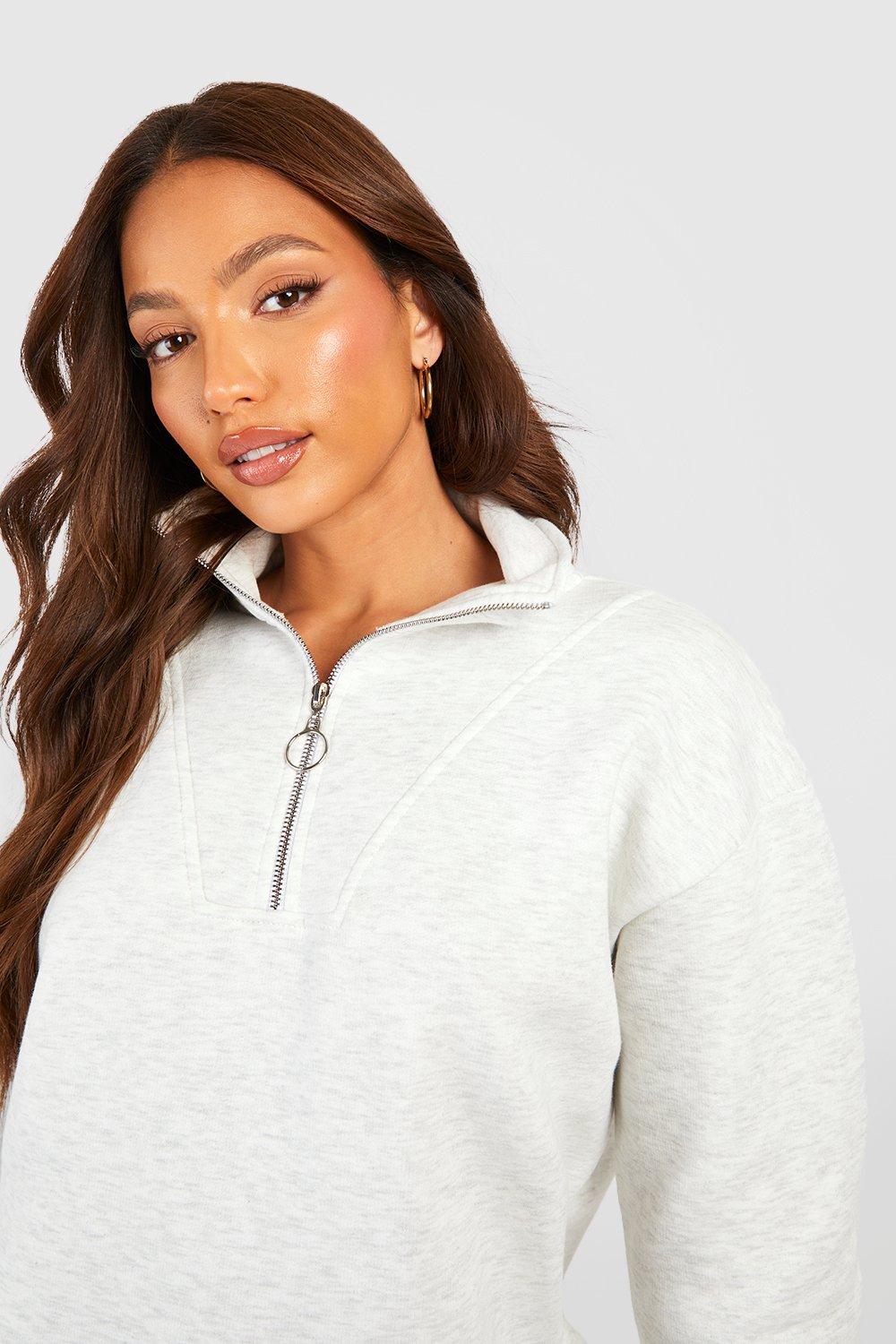 Tall O Ring Detail Half Zip Sweatshirt | boohoo