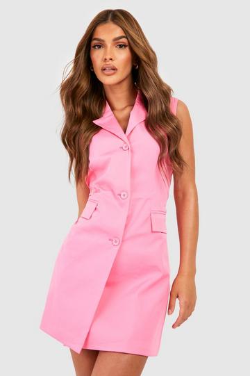 Pink Sleevless Blazer Dress