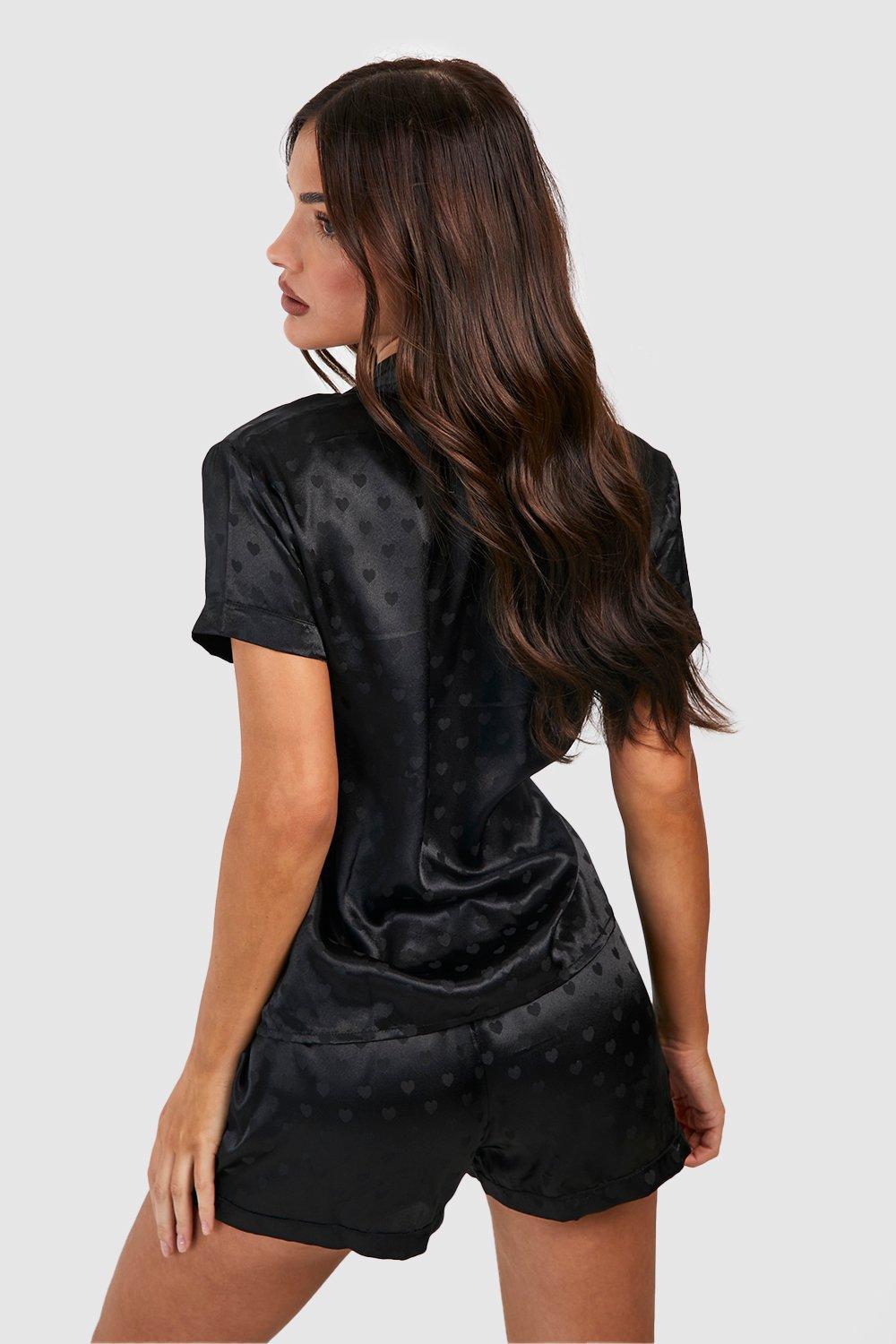 Heart Jacquard Pyjama Shorts Set boohoo CA