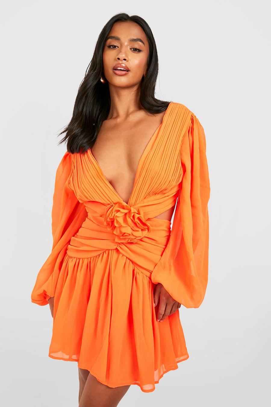 Petite - Robe courte à volants, Orange