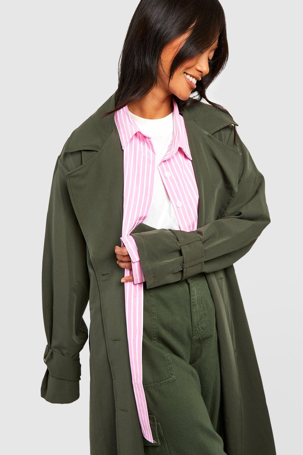 Boohoo khaki store coat