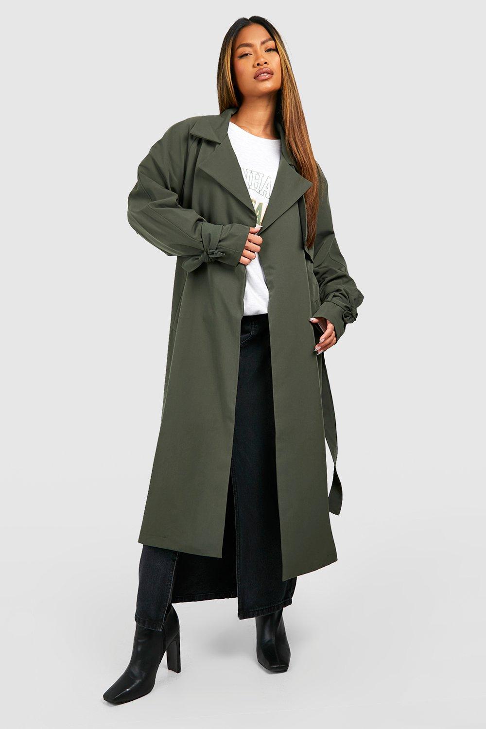 Boohoo belted sale trench coat