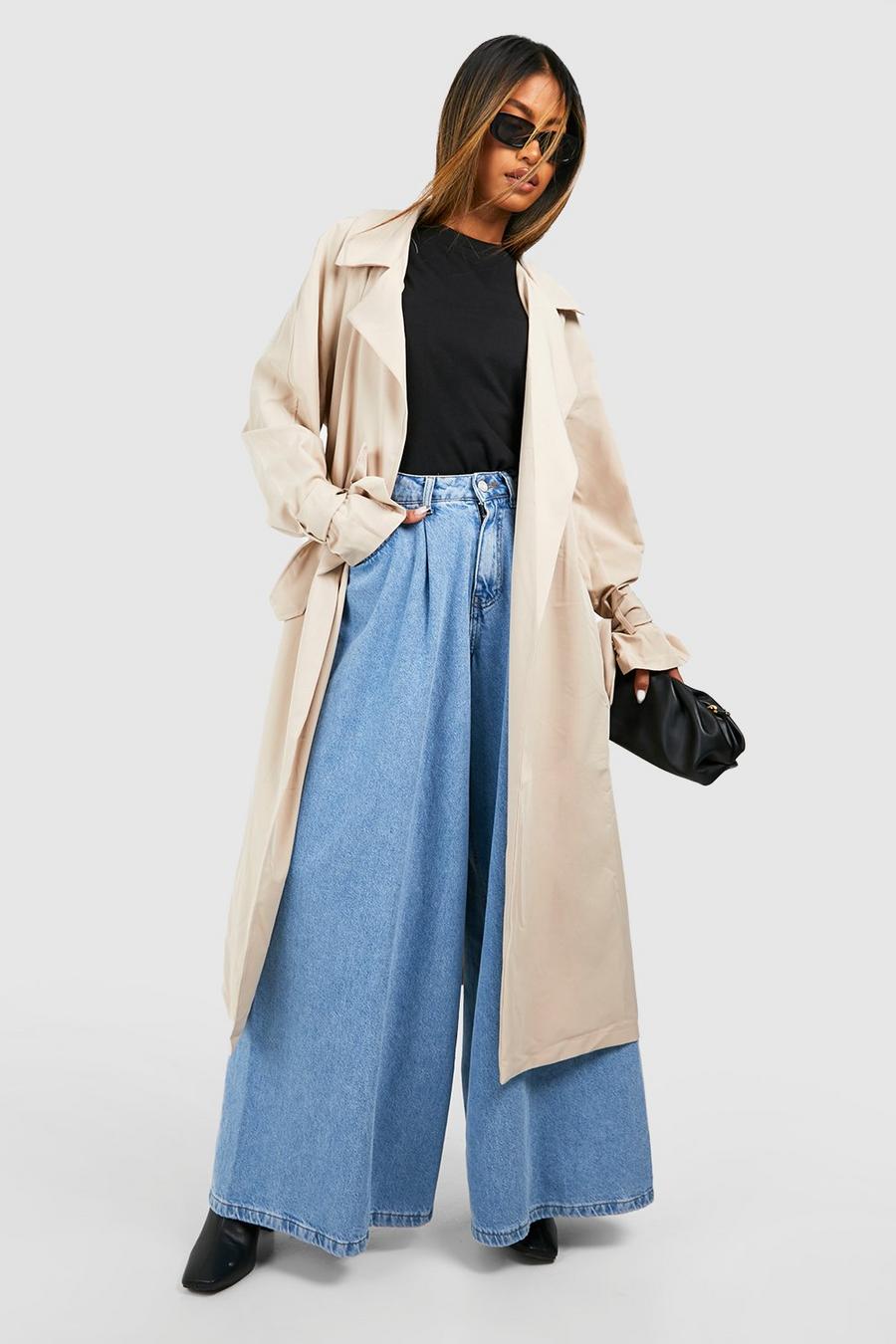 Stone beige Belted Trench Coat