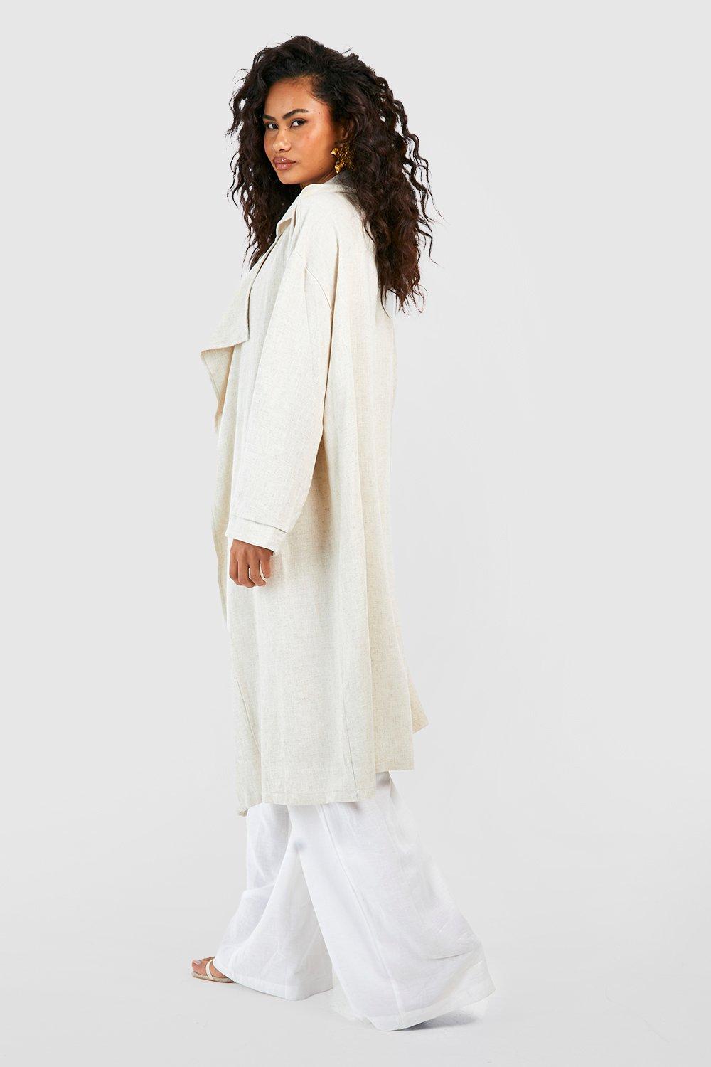 White linen hot sale duster coat