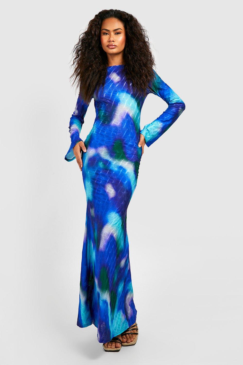 Boohoo blue maxi dress hotsell