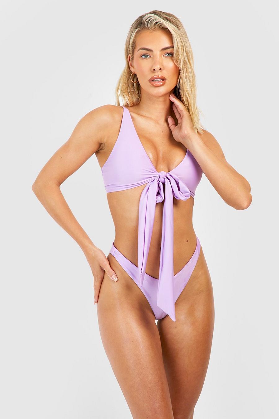 Lilac violett Multiway Tie Bikini Set