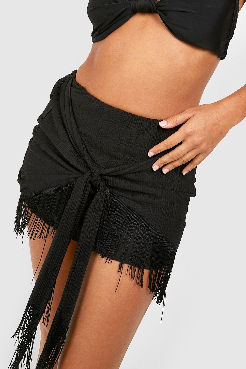 Black fringe 2025 mini skirt uk