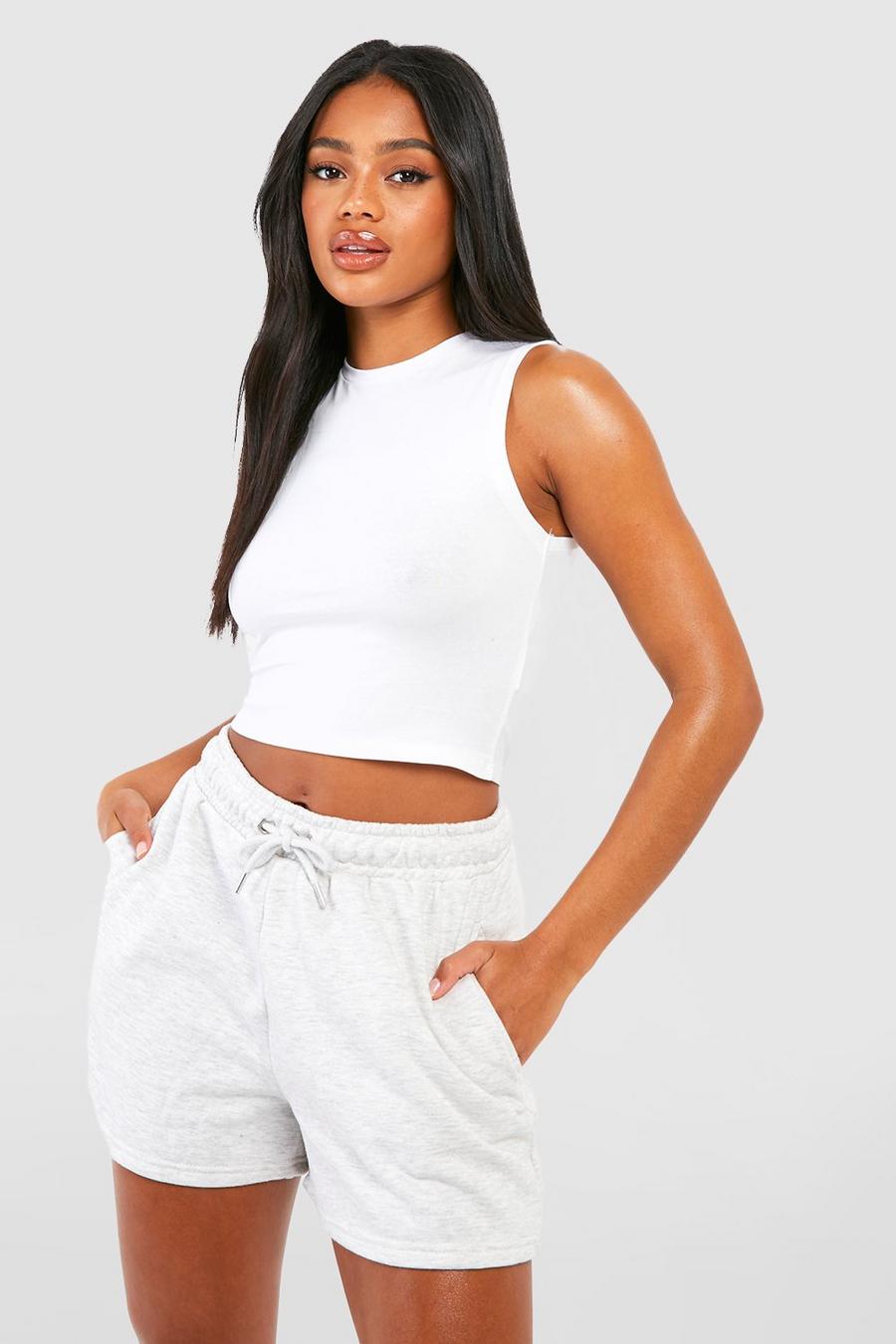 White High Neck Crop Top image number 1