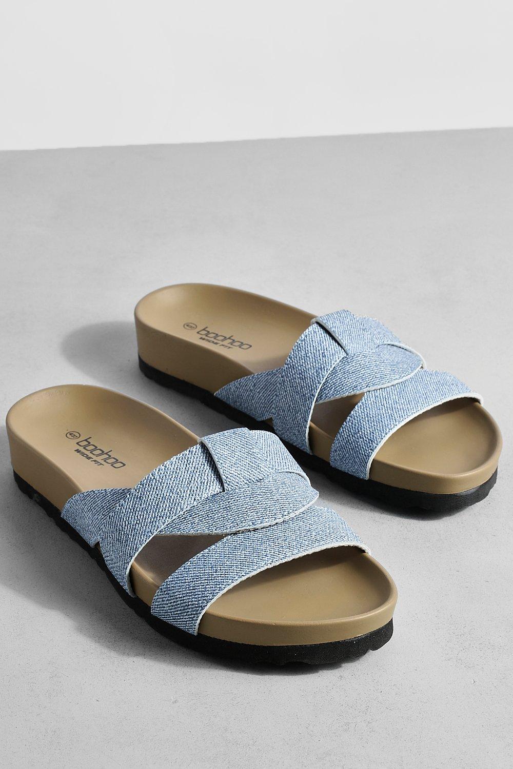 Blue wide hot sale fit sandals