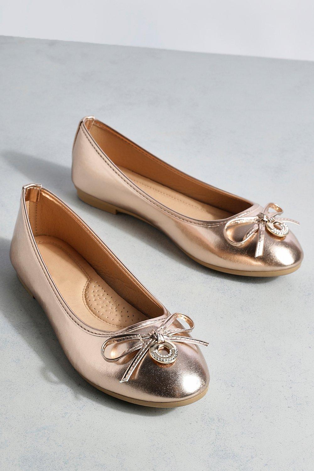 Gold ballet hot sale pumps uk